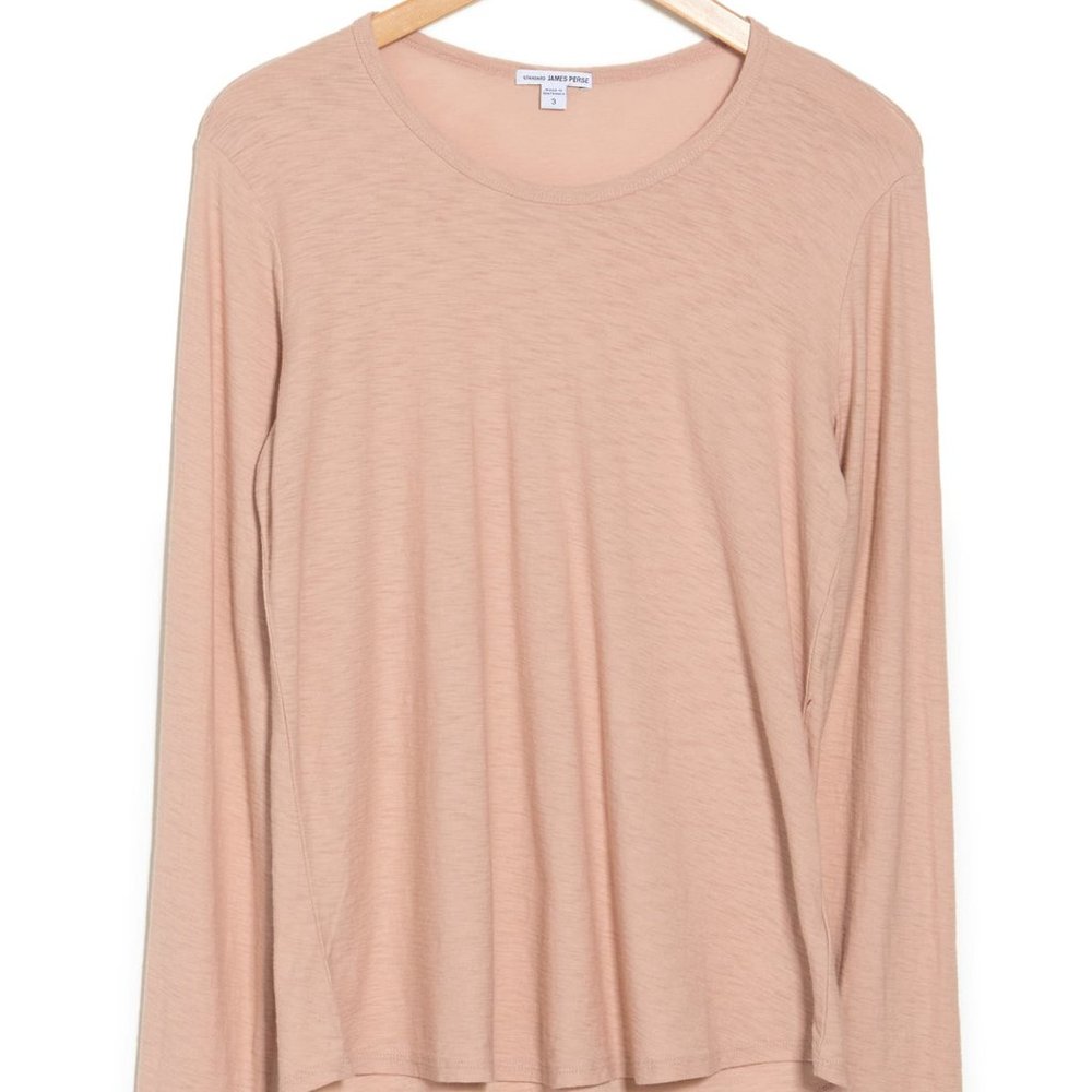 NWT $95 James Perse Long Sleeve Crew Neck T-Shirt Tee Sizes  3 HMS Womens